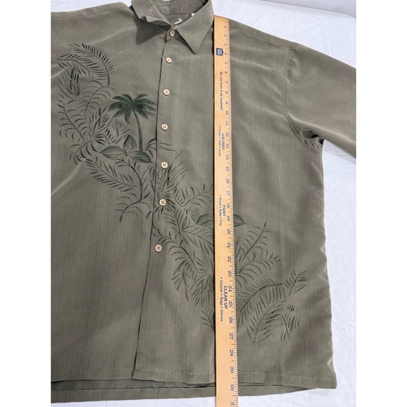 Bamboo Cay Mens Palm Tree‎ Shirt Size X-Large Green Short Sleeve Button Up - Picture 4 of 12